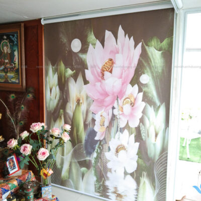 Rèm tranh in thường không máng hình ảnh hoa lá tại Quận Long Biên RT36