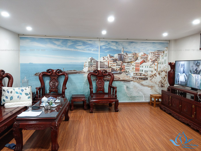 Rèm tranh phong cảnh in thường thanh lịch tại Tân Triều, Hà Nội RT37