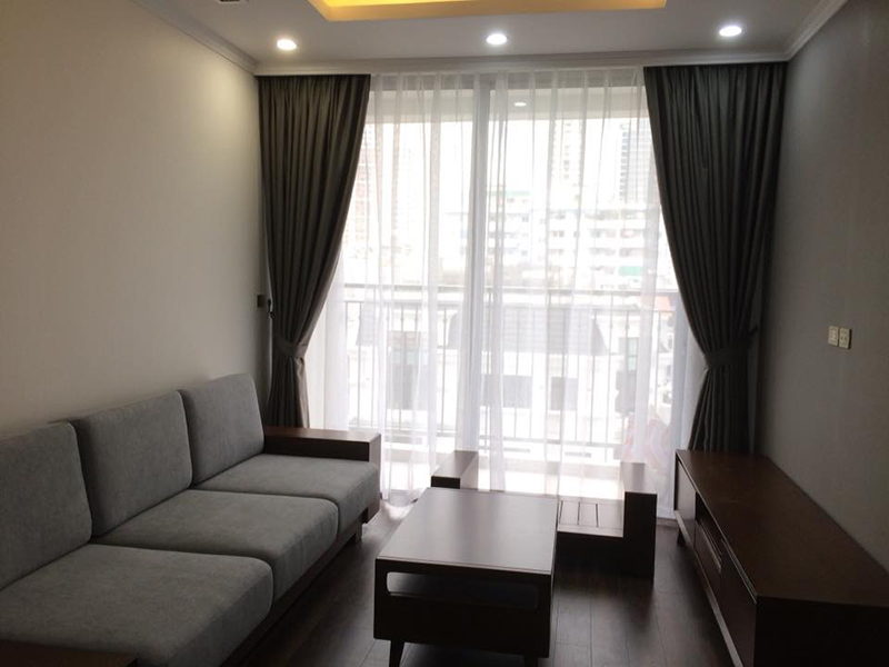 Rèm vải hai lớp cho phòng khách đẹp tại chung cư Tràng An Complex