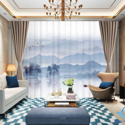 RT11 rèm in tranh phòng khách