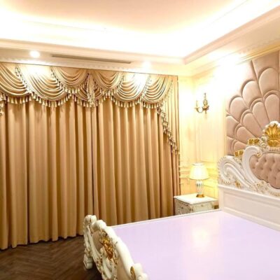 Rèm vải tân cổ điển cao cấp vải Nhật Bản cho Biệt Thự tại Tây Hồ Hà  Nội  (2)