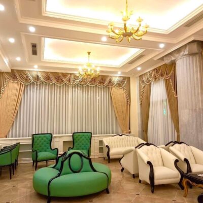 Rèm vải tân cổ điển cho phòng khách tại Biệt thự  Vinhomes Riverside Long Biên hà Nội  (2)