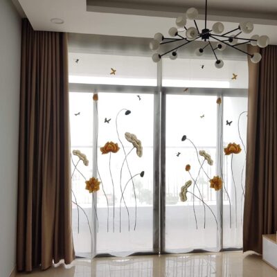 Rèm voan thêu tay hai lớp VT-7895