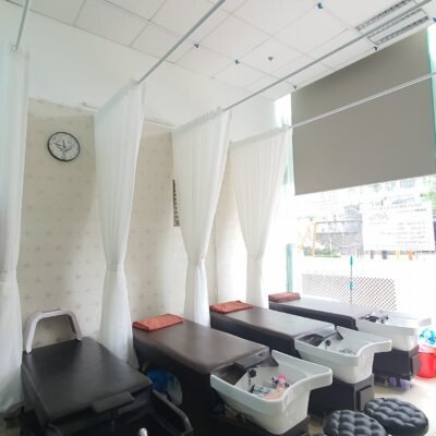 rèm voan trắng ngăn giường cho Salon tóc tại Tòa D inperia Garden 143 Nguyễn Tuân  (3)