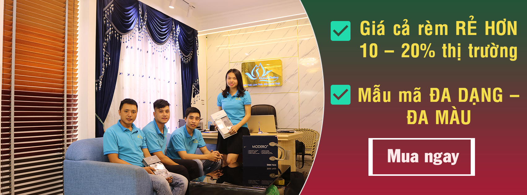 Quý khách hãy an tâm khi đặt mua rèm cửa sổ cuốn văn phòng MA8003 tại rèm Khánh Đường