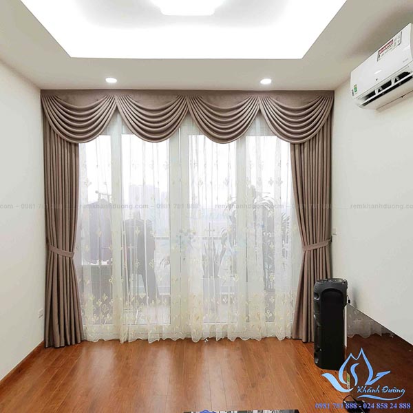 Rèm cửa vải Hàn voan thêu hoa cổ điển Mỹ Đình Plaza, Hà Nội DOICE10