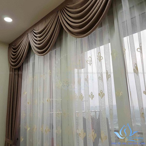 Rèm cửa vải Hàn voan thêu hoa cổ điển Mỹ Đình Plaza, Hà Nội DOICE10