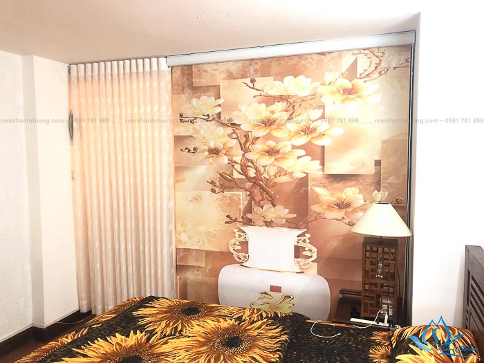 Rèm in tranh bình hoa giá rẻ tại Hồ Trúc Bạch| Rèm cuốn tranh đẹp