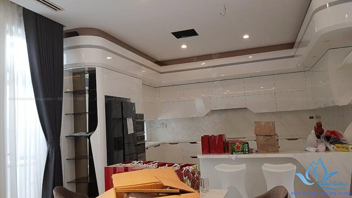 Rèm vải hai lớp phòng khách chống nắng 100% cho nhà hướng Tây TM 6914