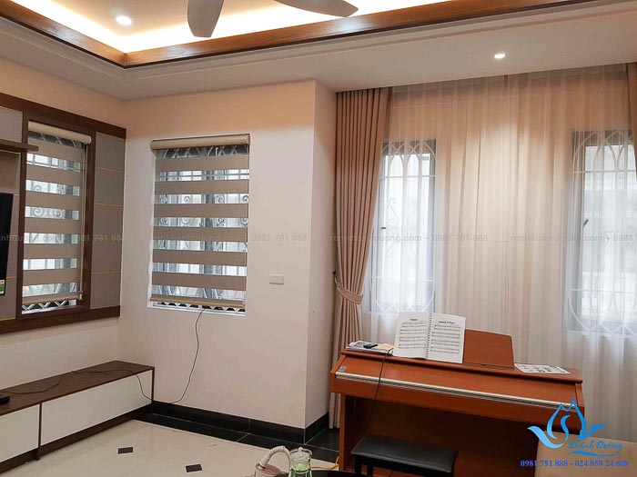 Rèm vải Hàn Quốc cho phòng khách sang trọng tại quận Long Biên DOICE07
