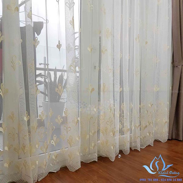 Rèm vải Hàn Quốc voan họa tiết đẹp thêu tay Mỹ Đình, Hà Nội DOICE10