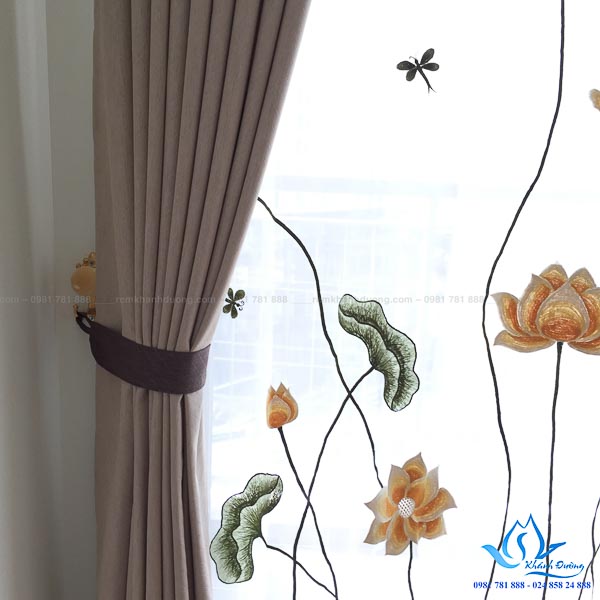 Rèm voan thêu tay chung cư Anland Nam Cường KĐT Dương Nội GP 484