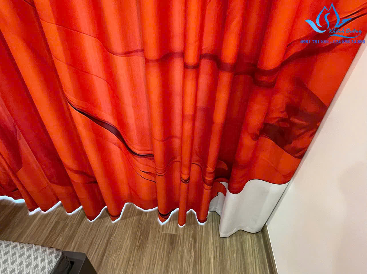 Rèm vải in trang 3D phong cách thời thượng tại Khuất Duy Tiến, Hà Nội