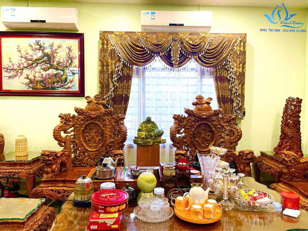 Rèm vải tân cổ điển sang trọng cho biệt thự tại Gia Lâm, Hà Nội